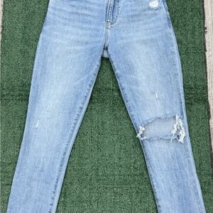 Abercrombie & Fitch Light Blue Ripped Skinny Jeans